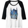 Transformers: Rise of the Beasts Optimus Face Graffiti Shot Raglan Baseball Tee(Black/White)