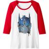 Transformers: Rise of the Beasts Optimus Face Graffiti Shot Raglan Baseball Tee(Red/White)