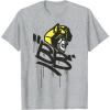 Transformers Classic BB Bumblebee Graffiti Face Portrait T-Shirt(Heather Grey)