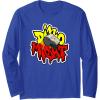 Transformers Dino Might Grimlock Dripping Graffiti Logo Long Sleeve T-Shirt(Royal Blue)