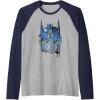 Transformers: Rise of the Beasts Optimus Face Graffiti Shot Raglan Baseball Tee(Navy Blue/Athletic Heather)