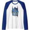 Transformers: Rise of the Beasts Optimus Face Graffiti Shot Raglan Baseball Tee(Royal Blue/White)