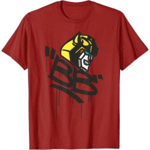 Transformers Classic BB Bumblebee Graffiti Face Portrait T-Shirt(Cranberry Red)