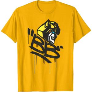 Transformers Classic BB Bumblebee Graffiti Face Portrait T-Shirt(Golden Yellow)