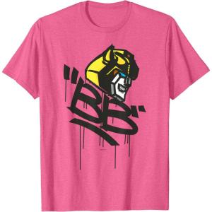 Transformers Classic BB Bumblebee Graffiti Face Portrait T-Shirt(Pink Heather)