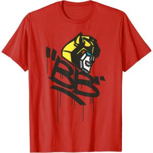 Transformers Classic BB Bumblebee Graffiti Face Portrait T-Shirt(Red)