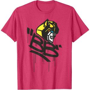 Transformers Classic BB Bumblebee Graffiti Face Portrait T-Shirt(Red Heather)