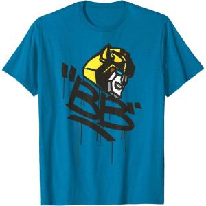 Transformers Classic BB Bumblebee Graffiti Face Portrait T-Shirt(Sapphire Blue)