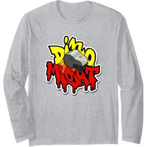 Transformers Dino Might Grimlock Dripping Graffiti Logo Long Sleeve T-Shirt(Heather Grey)