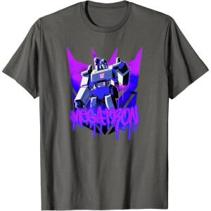 Transformers Megatron Graffiti Painted Wall Portrait T-Shirt(Asphalt Grey)