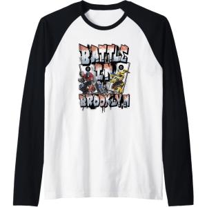Transformers: Rise of the Beasts Battle In Brooklyn Graffiti Raglan Baseball Tee(Black/White)