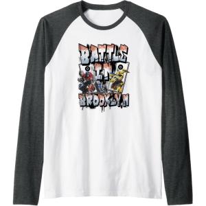Transformers: Rise of the Beasts Battle In Brooklyn Graffiti Raglan Baseball Tee(Dark Heather Grey/White)