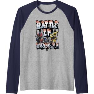 Transformers: Rise of the Beasts Battle In Brooklyn Graffiti Raglan Baseball Tee(Navy Blue/Athletic Heather)