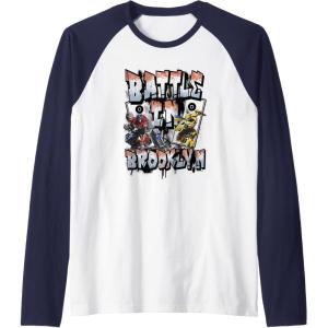 Transformers: Rise of the Beasts Battle In Brooklyn Graffiti Raglan Baseball Tee(Navy Blue/White)