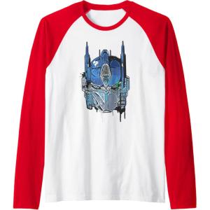 Transformers: Rise of the Beasts Optimus Face Graffiti Shot Raglan Baseball Tee(Red/White)