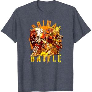 Transformers: Rise of the Beasts Primal Battle Dripping T-Shirt(Heather Blue)