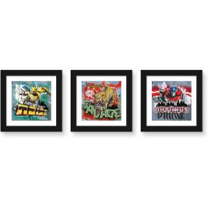 Trends International Gallery Pops Transformers: Battle In Brooklyn – Graffiti Wall Art Bundle (3-Pack) Gallery Pops Wall Art, Unframed Version(Black Framed Version)