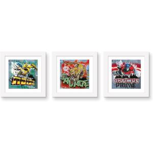 Trends International Gallery Pops Transformers: Battle In Brooklyn – Graffiti Wall Art Bundle (3-Pack) Gallery Pops Wall Art, Unframed Version(White Framed Version)