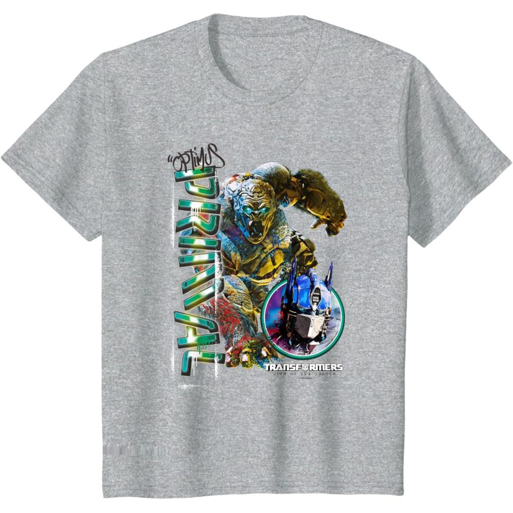 image:imageKids Transformers Rise of the Beasts Optimus Primal Urban Style TShirtHeather Grey