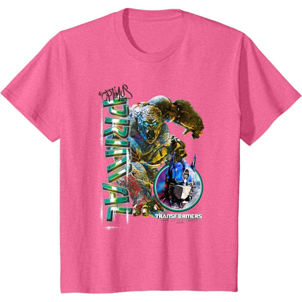 image:imageKids Transformers Rise of the Beasts Optimus Primal Urban Style TShirtPink Heather