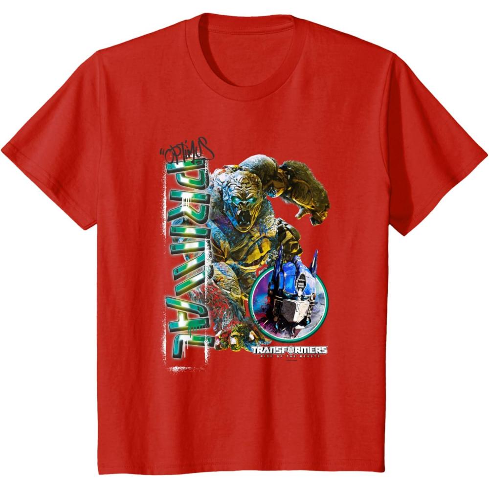 image:imageKids Transformers Rise of the Beasts Optimus Primal Urban Style TShirtRed