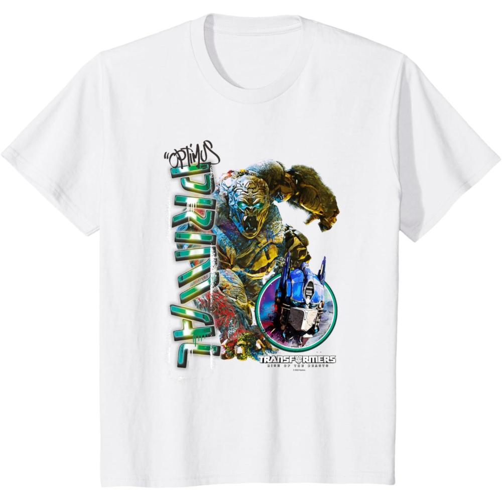 image:imageKids Transformers Rise of the Beasts Optimus Primal Urban Style TShirtWhite