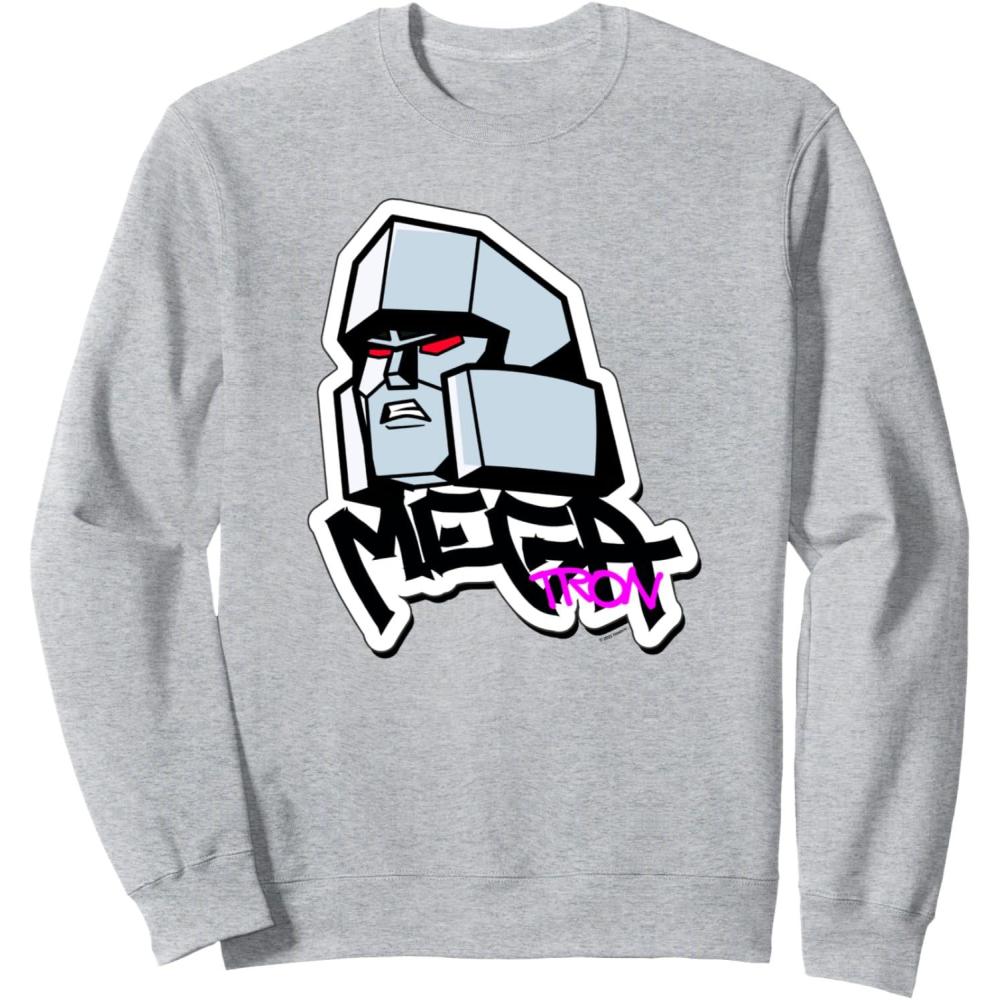 image:imageTransformers Megatron Urban Style Head Portrait SweatshirtHeather Grey