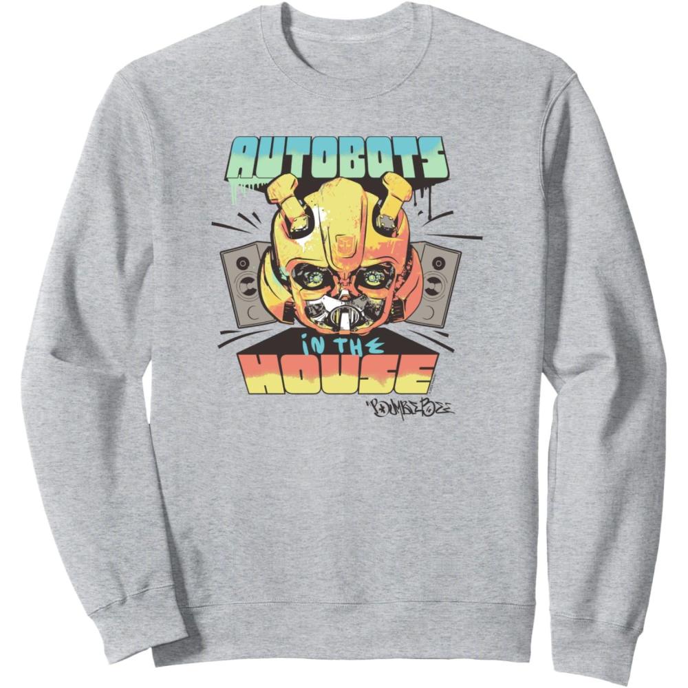 image:imageTransformers Rise of the Beasts Autobots In The House Retro SweatshirtHeather Grey