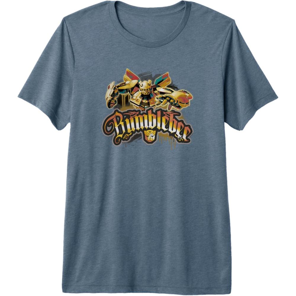 image:imageTransformers Rise of the Beasts Dripping Bumblebee Poster Premium TShirtSlate Grey