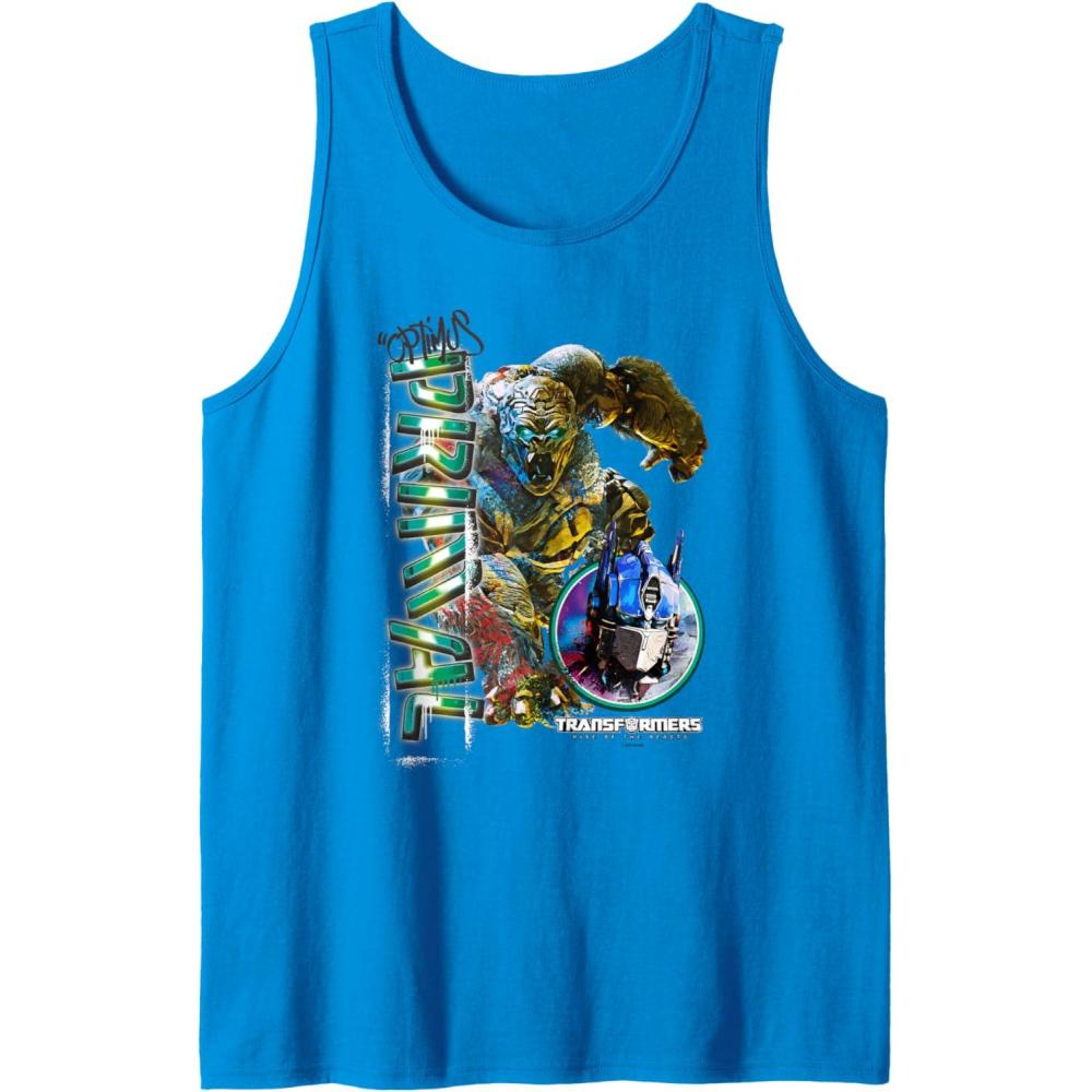image:imageTransformers Rise of the Beasts Optimus Primal Urban Style Tank TopSapphire Blue