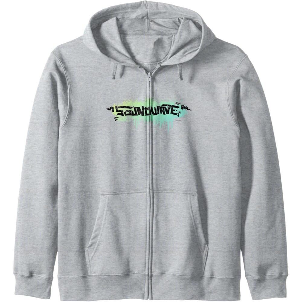 image:imageTransformers Soundwave Urban Style Graffiti Text Logo Zip HoodieHeather Grey