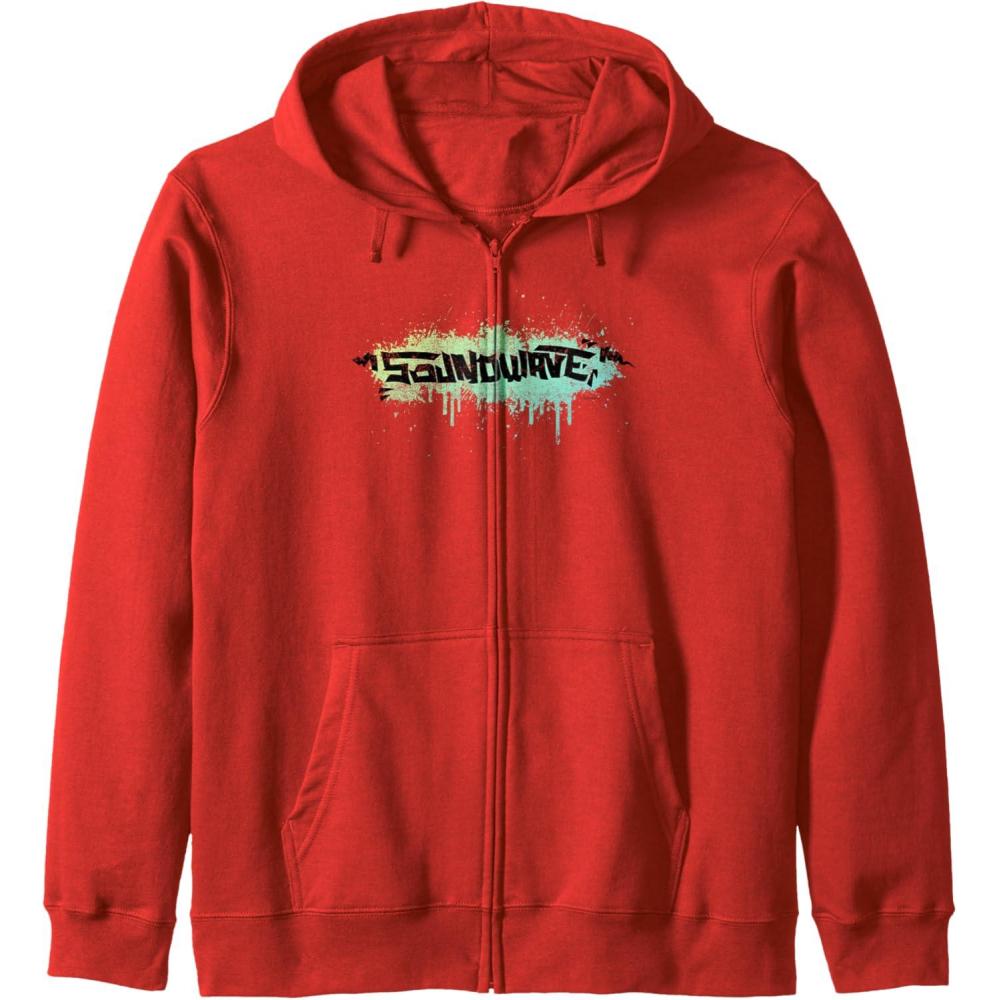 image:imageTransformers Soundwave Urban Style Graffiti Text Logo Zip HoodieRed