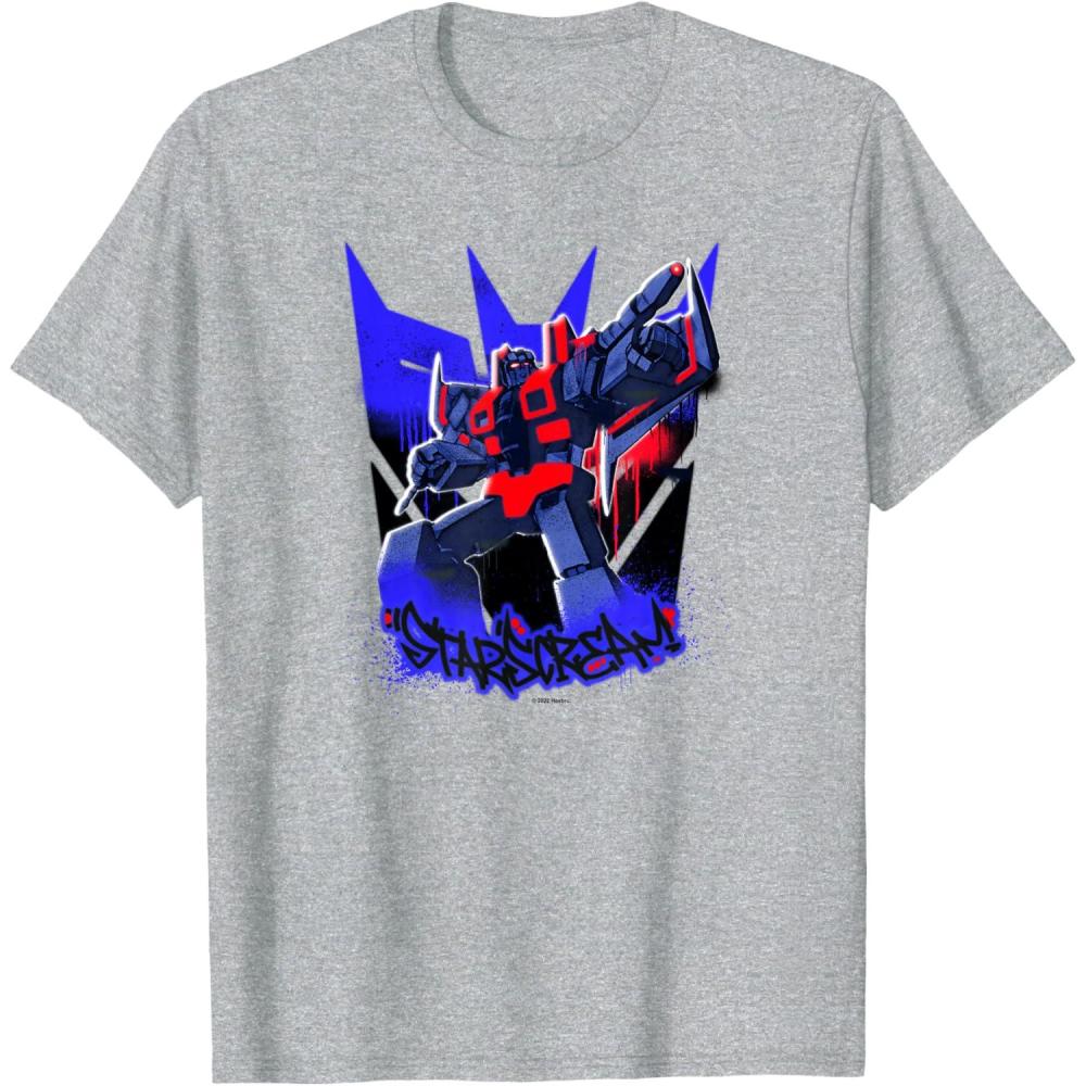 image:imageTransformers Starscream Graffiti Painted Wall Portrait TShirtHeather Grey