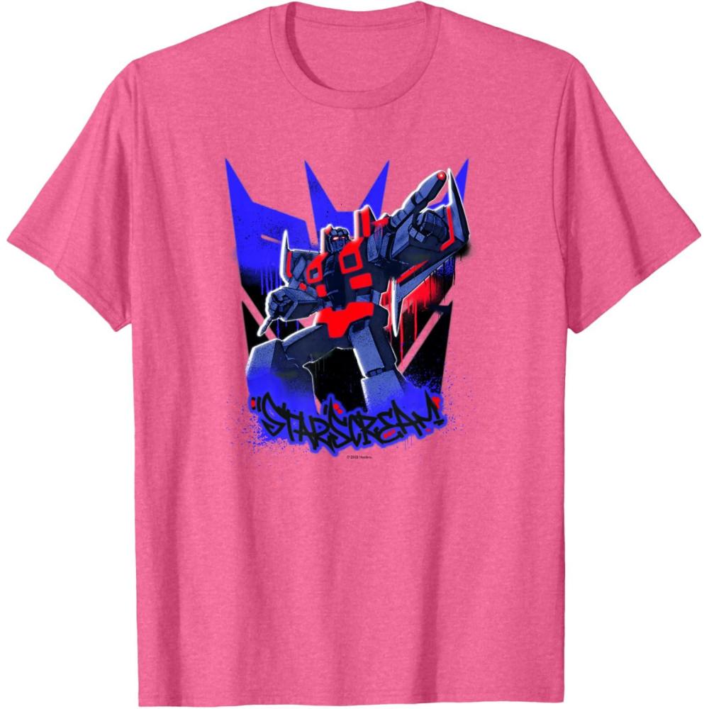 image:imageTransformers Starscream Graffiti Painted Wall Portrait TShirtPink Heather