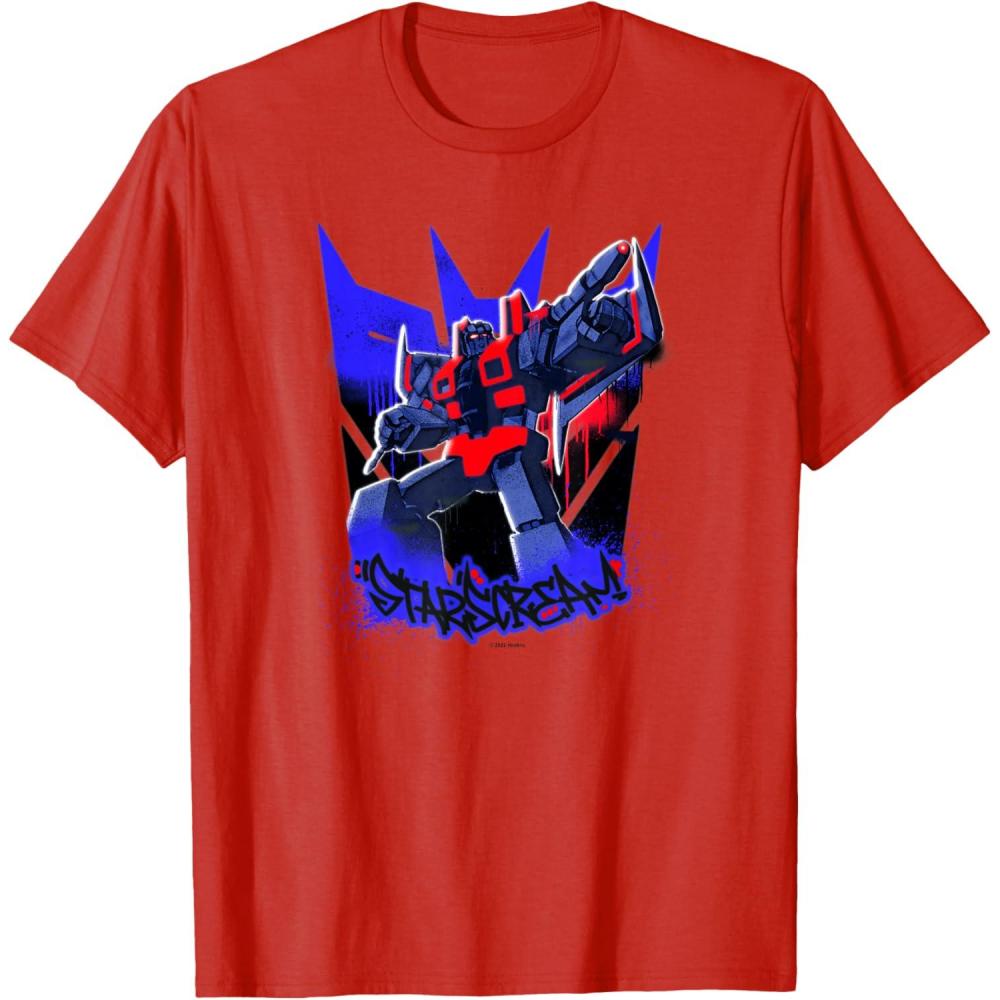 image:imageTransformers Starscream Graffiti Painted Wall Portrait TShirtRed