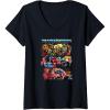Transformers: Rise of the Beasts Epic Graffiti Battle Panels V-Neck T-Shirt(Black)