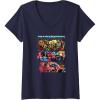 Transformers: Rise of the Beasts Epic Graffiti Battle Panels V-Neck T-Shirt(Navy Blue)