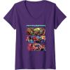 Transformers: Rise of the Beasts Epic Graffiti Battle Panels V-Neck T-Shirt(Purple)