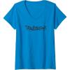 Transformers Starscream Urban Style Graffiti Text Logo V-Neck T-Shirt(Sapphire Blue)