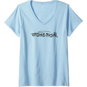 Transformers Optimus Prime Urban Style Graffiti Text Logo V-Neck T-Shirt(Baby Blue)