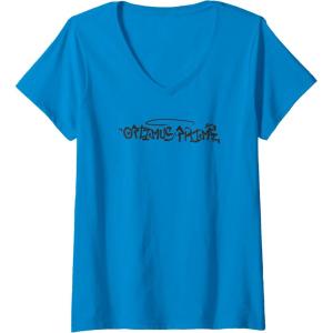 Transformers Optimus Prime Urban Style Graffiti Text Logo V-Neck T-Shirt(Sapphire Blue)