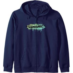 Transformers Soundwave Urban Style Graffiti Text Logo Zip Hoodie(Navy Blue)