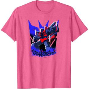 Transformers Starscream Graffiti Painted Wall Portrait T-Shirt(Pink Heather)