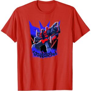 Transformers Starscream Graffiti Painted Wall Portrait T-Shirt(Red)