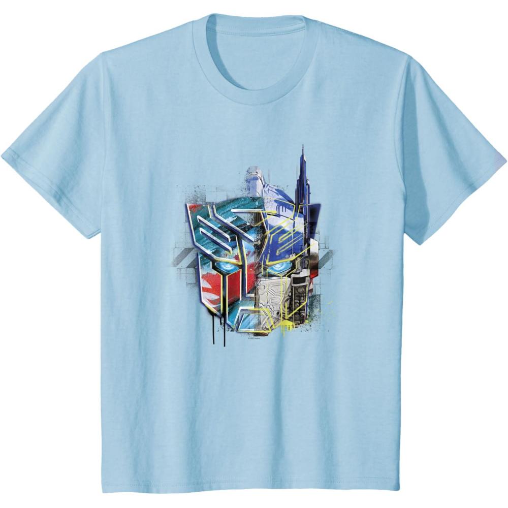 image:imageKids Transformers Rise of the Beasts Split Face Optimus Art TShirtBaby Blue