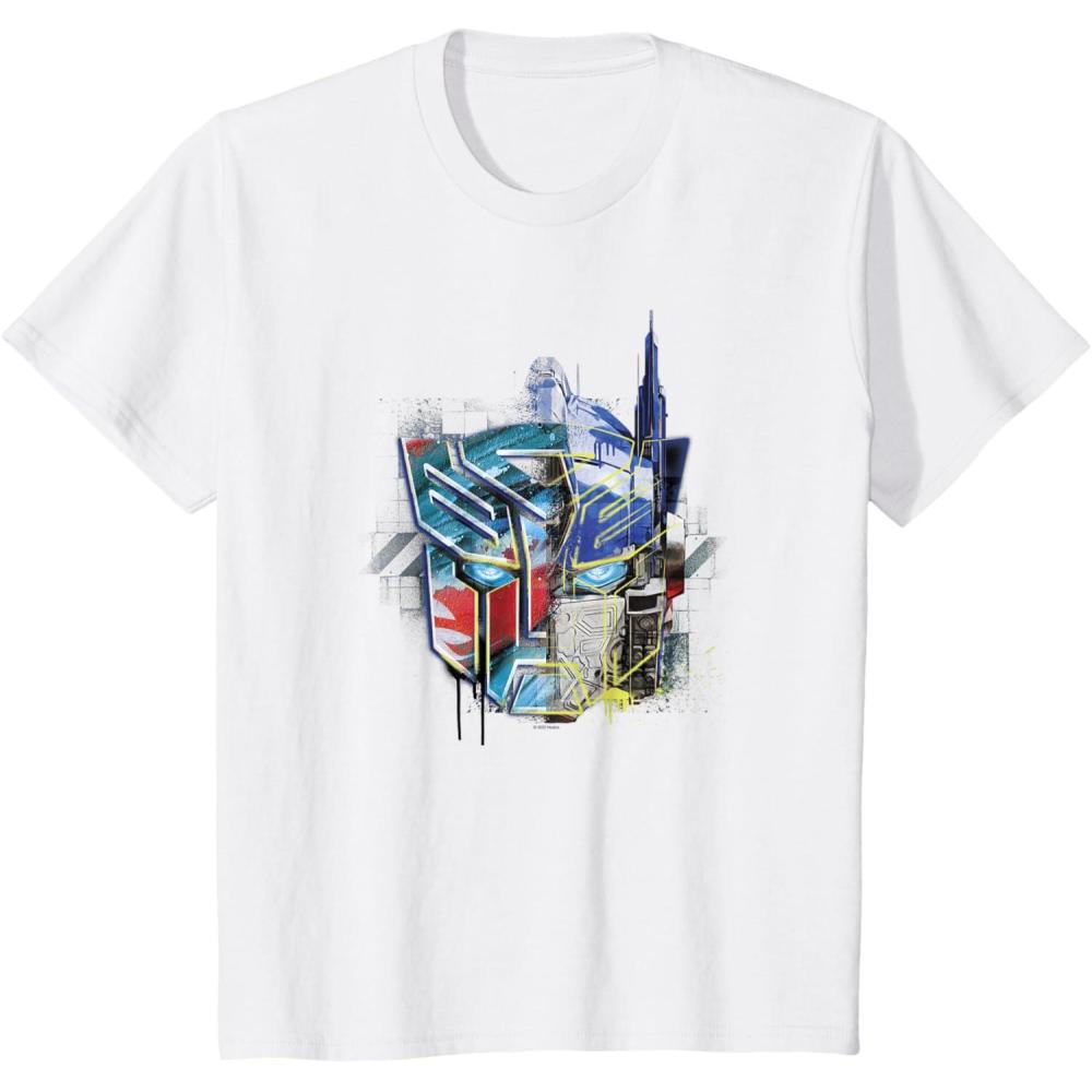 image:imageKids Transformers Rise of the Beasts Split Face Optimus Art TShirtWhite