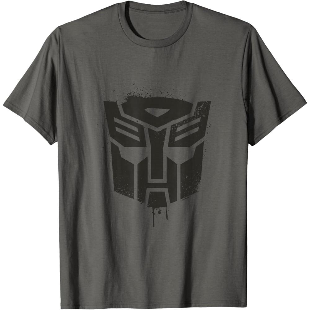 image:imageTransformers Autobots Dripping Paint Logo Silhouette TShirtAsphalt Grey