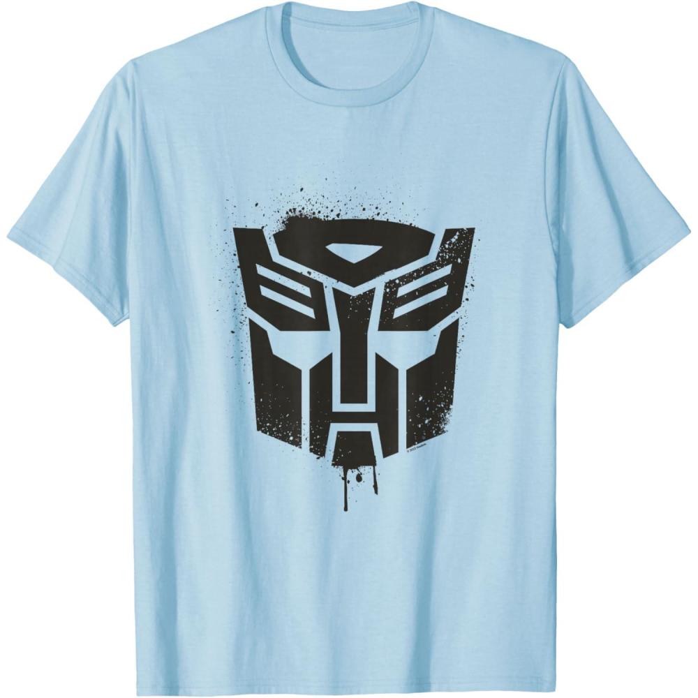 image:imageTransformers Autobots Dripping Paint Logo Silhouette TShirtBaby Blue