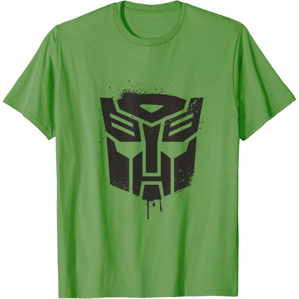 image:imageTransformers Autobots Dripping Paint Logo Silhouette TShirtGrass Green