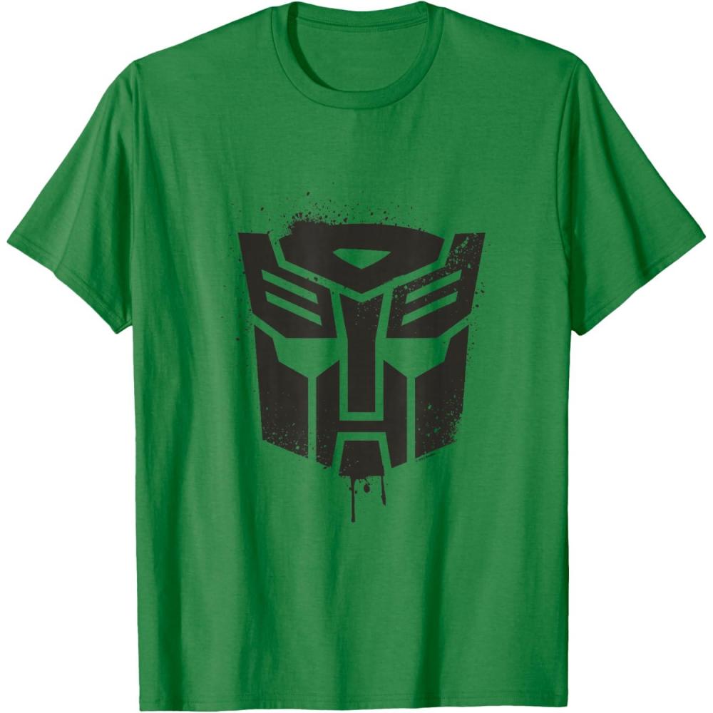 image:imageTransformers Autobots Dripping Paint Logo Silhouette TShirtKelly Green